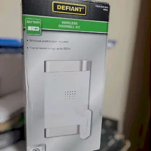 Defiant Wireless Battery Doorbell Kit with Wireless Push Button White and Nickel