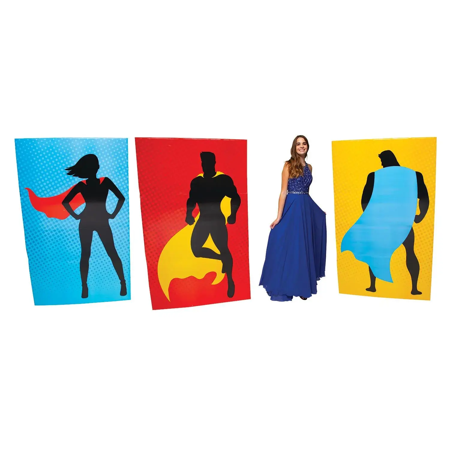 Epic 6 Ft. Superhero Silhouette Wall Panels - 3 Pc. for Events