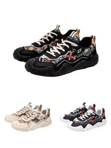 Embroidered Casual Sneakers for Men & Women | Slip-Resistant, Durable & Breathable Everyday Shoes