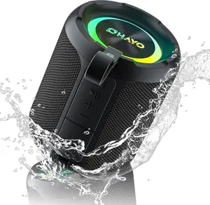 OHAYO 40W Portable Bluetooth Speaker with RGB Lights IPX7 Waterproof Stereo Sound TWS Pairing AUX TF-Card for Home Party Travel Outdoor Beach Speaker Springtok Audio Multicolor Wireless Music USB - IPX7 Weatherproof Loudspeaker System