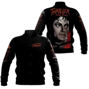 Jackson Baseball Jacket, MJ The King The Legend Baseball Jacket, Baseball Varsity Jacket, Sporty Streetwear Look, Everyday Casual Jacket