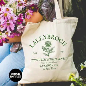 Lallybroch Tote Bag, Claire Fraser, Jamie Fraser,Romance Reader Gift, Clan Fraser, Historical Romance Books, Bookish Tote Bag