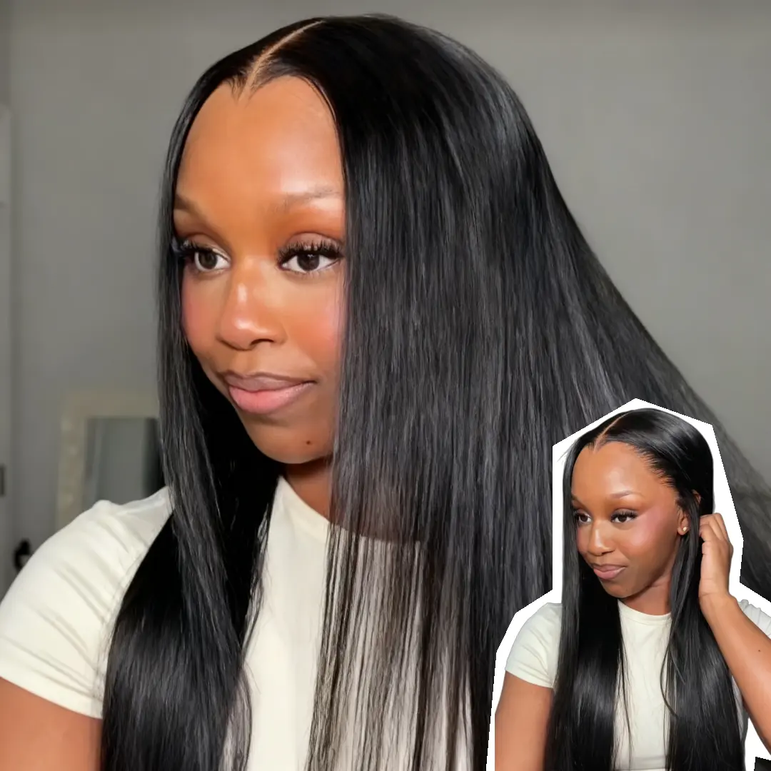 AliPearl Wigs Widow's Peak Straight Glueless 6x8 Lace Closure Wig M shaped Hairline Ready to Go Wig with Drawstring Pre Plucked Pre Cut Human Hair #SummerFinds