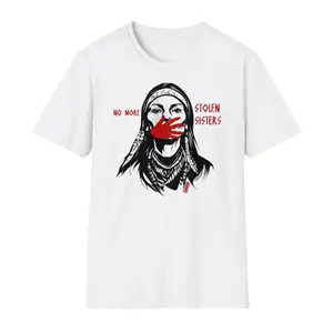 No More Stolen Sisters - MMIW Awareness Native American T-Shirt, Unisex Streetwear Crewneck with Soft Cotton Fabric, Womens Fashion, Comfort