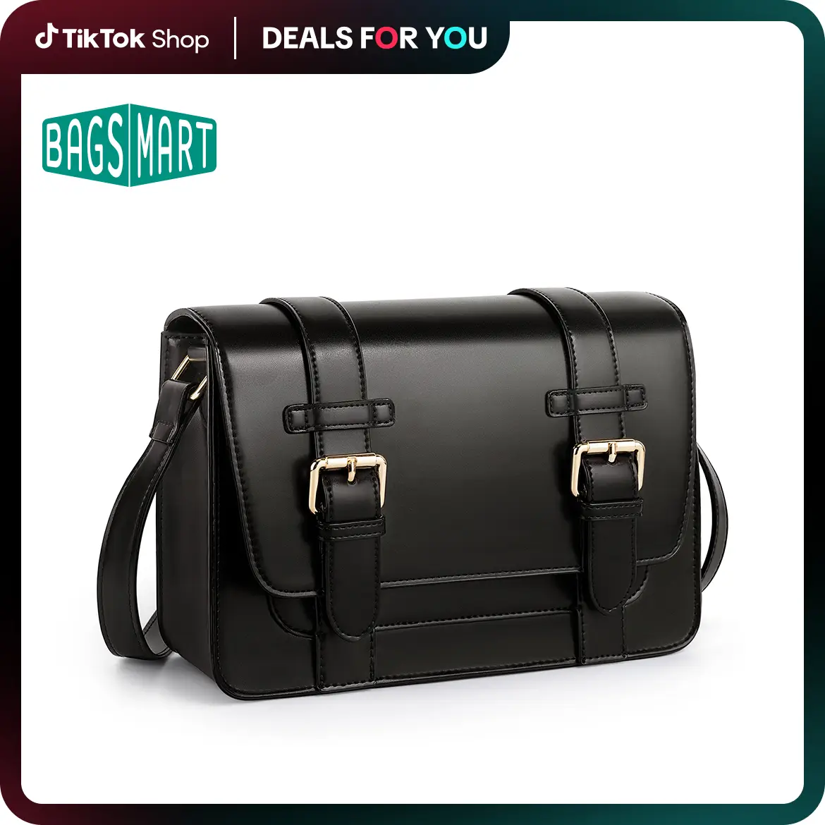 ECOSUSI Vintage PU Leather Shoulder Bag for Women, Small College Crossbody Messenger Bag for Work FallFreshness