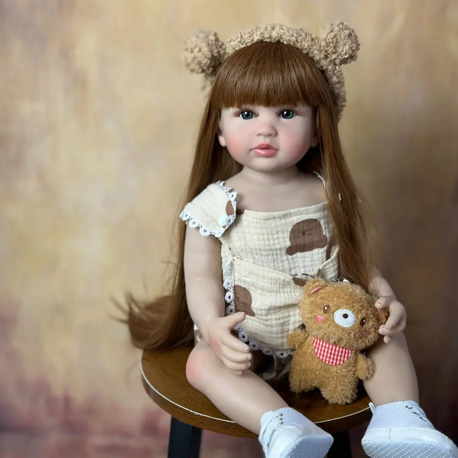 GUESSBELLY Lifelike Reborn Baby Doll Bath Toy 55cm 22inch Full Body Vinyl Newborn Baby Alive Princess Toddler Girl Lovely Birthday Gift for 3+ Kids