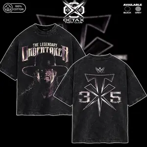 [Octa-X] The Undertaker 3:15 Vintage Washed T-Shirt – WWE Legendary, Pro Wrestling Fan Shirt, Acid Wash Oversized Streetwear, Wrestling Event Outfit