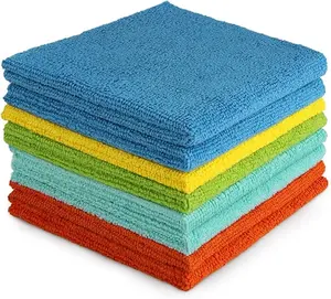 Microfiber Cleaning Cloths - 8PK All-Purpose Kitchen and Car Cleaning Towels, Soft Absorbent Dusting Cloth, 12in x 12in, Lint-Free, Kitchen & Car Use