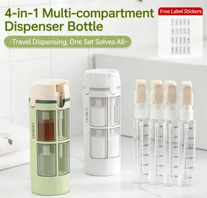 2026 New Travel Dispenser Bottles Portable Cosmetic Set, Leak-Proof Travel Containers for Shampoo, Shower Gel & Cleansing Oil