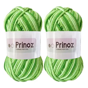 2-Pack 5-Ply Colorful Yarn, Gradient Rainbow Yarn, DIY Knitting Thread Hook Crochet Mixed Weave Blanket Doll Bag, 50g X 2