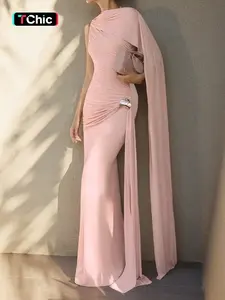 Women's Sexy Slimming Waist Tie-Waist Pleated Solid Color Long Dress, Elegant Sleeveless Bodycon Evening Party Dresses, Casual Fashion Lady Clothing for Spring Summer New