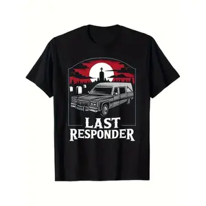Morbid Humor Last Responder Hearse Graphic Tee Premium Cotton Goth Style Unisex Fit Dark Comedy Gift Idea For Alternative Fashion Lovers