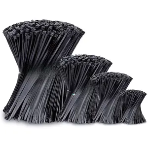 Zip Ties Assorted Sizes(4”+6”+8”+12”), 400 Pack, Black Cable Ties, UV Resistant Wire Ties by ANOSON