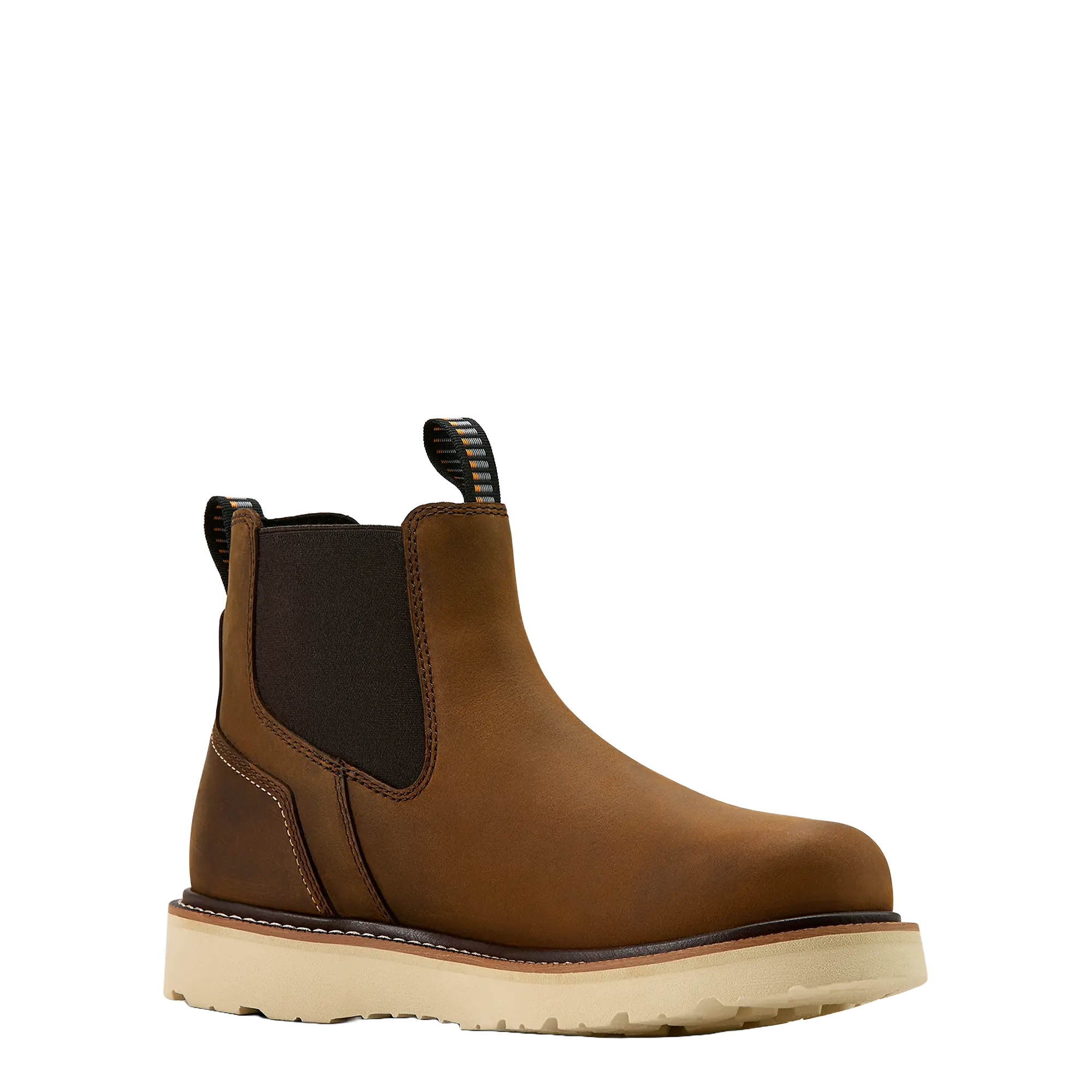 Ariat Men's Rebar Wedge Chelsea Waterproof Distressed Brown Work Boots 10061116