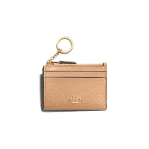 COACH Mini ID Skinny 11 Multi-Slot Leather Wallet for Women, Slim Style, Blush Color