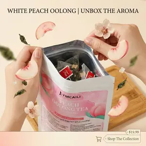 White Peach Oolong Tea Bags, 30 Count (90g) | Natural Real Peach & Oolong Blend, Light Fruity Flavor Sachets for Hot & Cold Brew, No Artificial Additives