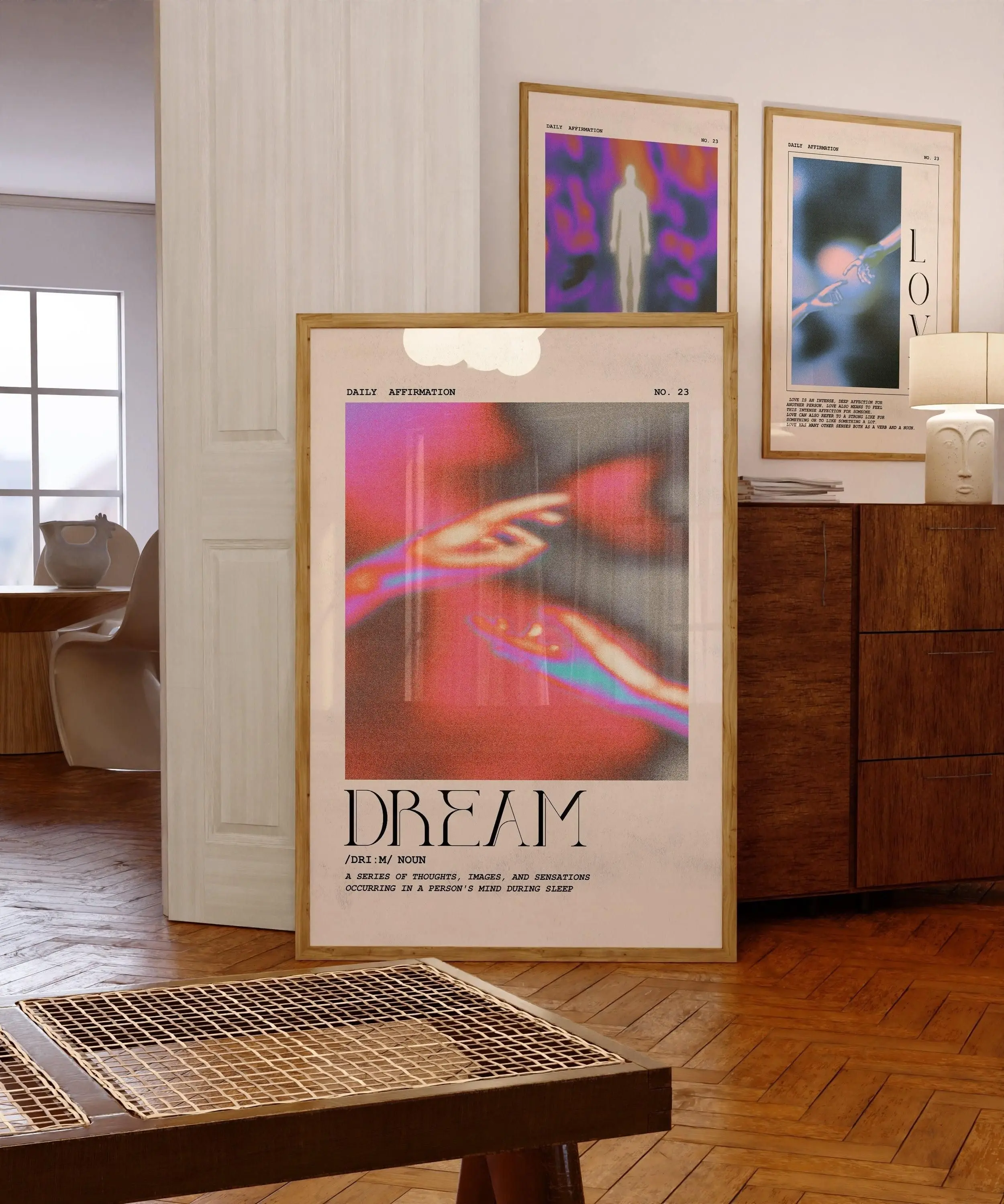 [Sale Up to 65% Off][Free Shipping][No Frame] Artistic Paper Self Affirmation Posters - 70s Retro Gradient Aesthetic Wall Prints with Mindful Quotes, Graphic Home Supplies for Wardrobe, Kid Room, Kitchen, Nursery Decor