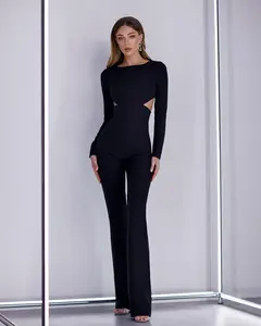 Black Backless Cut-Out Jumpsuit