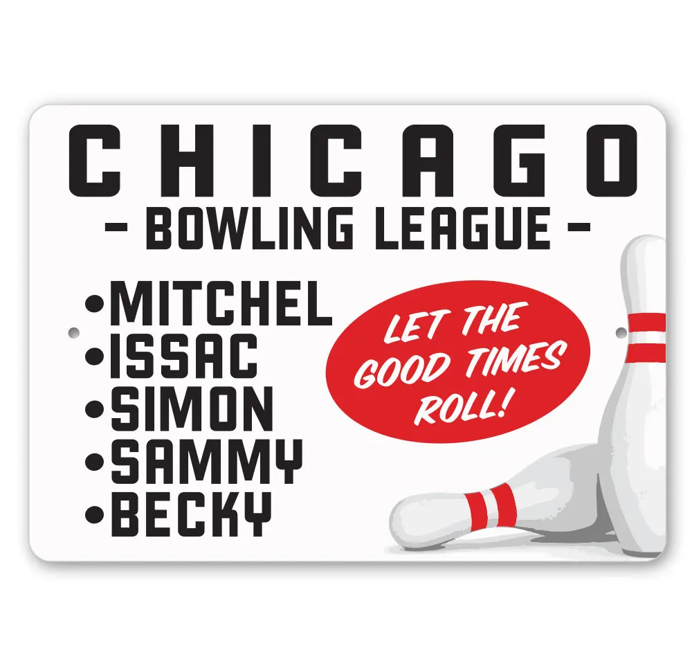 Custom Bowling League Team Sign
