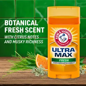 Arm & Hammer Ultra Max Fresh Scent Solid Antiperspirant Deodorant 2.6 oz Pack of 6 Advanced Sweat Control for Men and Women