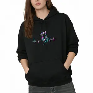 Equestrian Long Sleeve Hoodie for Women – Stylish Horse Heartbeat Apparel