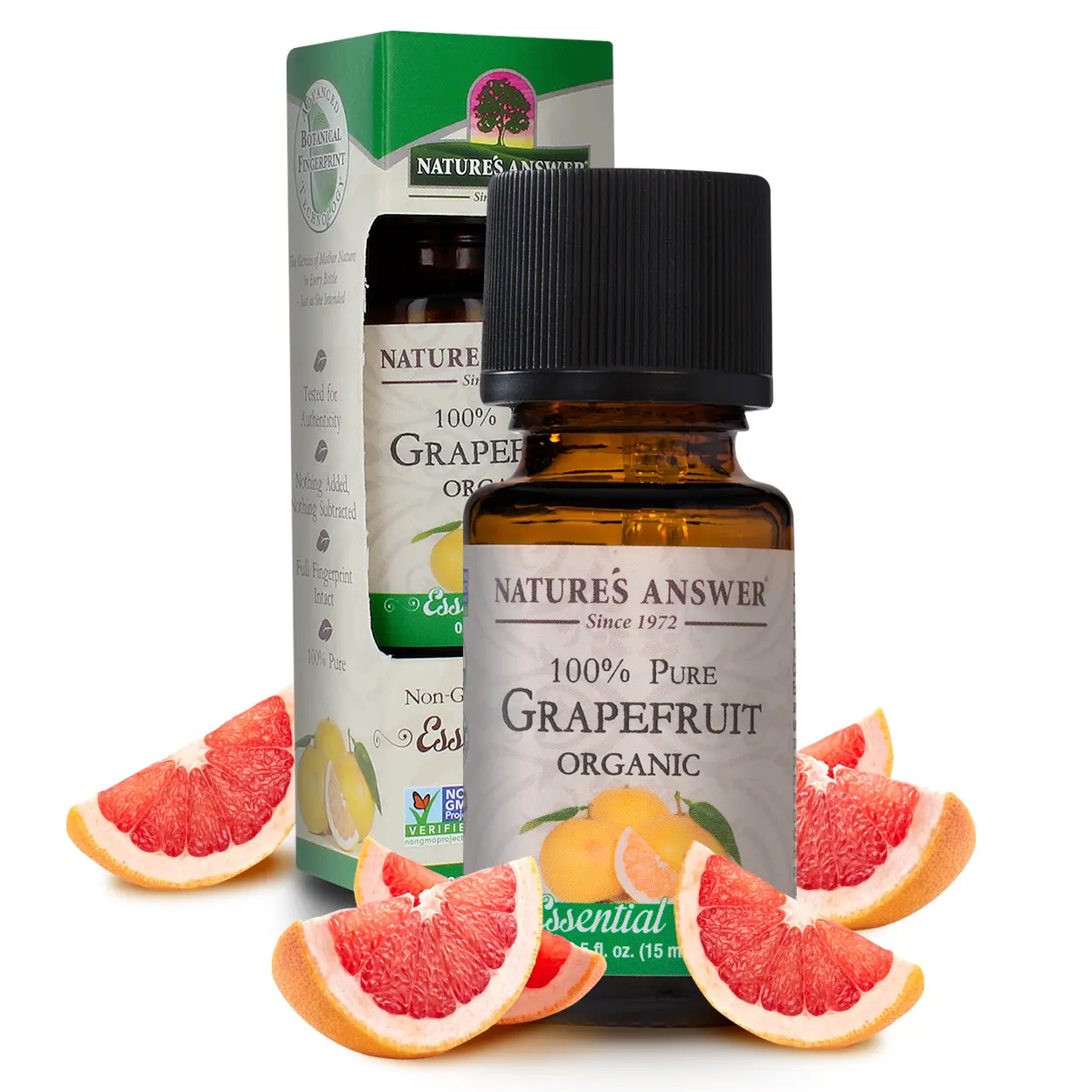 Nature’s Answer USDA Organic Grapefruit Essential Oil, 100% Pure, 0.5 fl oz. (15ml) | Natural Aromatherapy Oil for Diffuser/Humidifier, Steam Distilled | Made in USA
