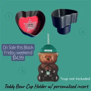 Teddy Bear Cup Holder with insert