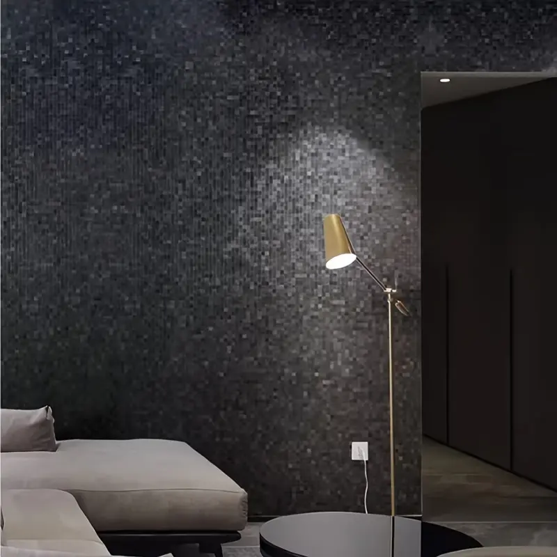 New 8 pieces of self-adhesive aluminum Mosaic wall pasted wallpaper background wall bathroom tiles self-pasted stainless steel tile