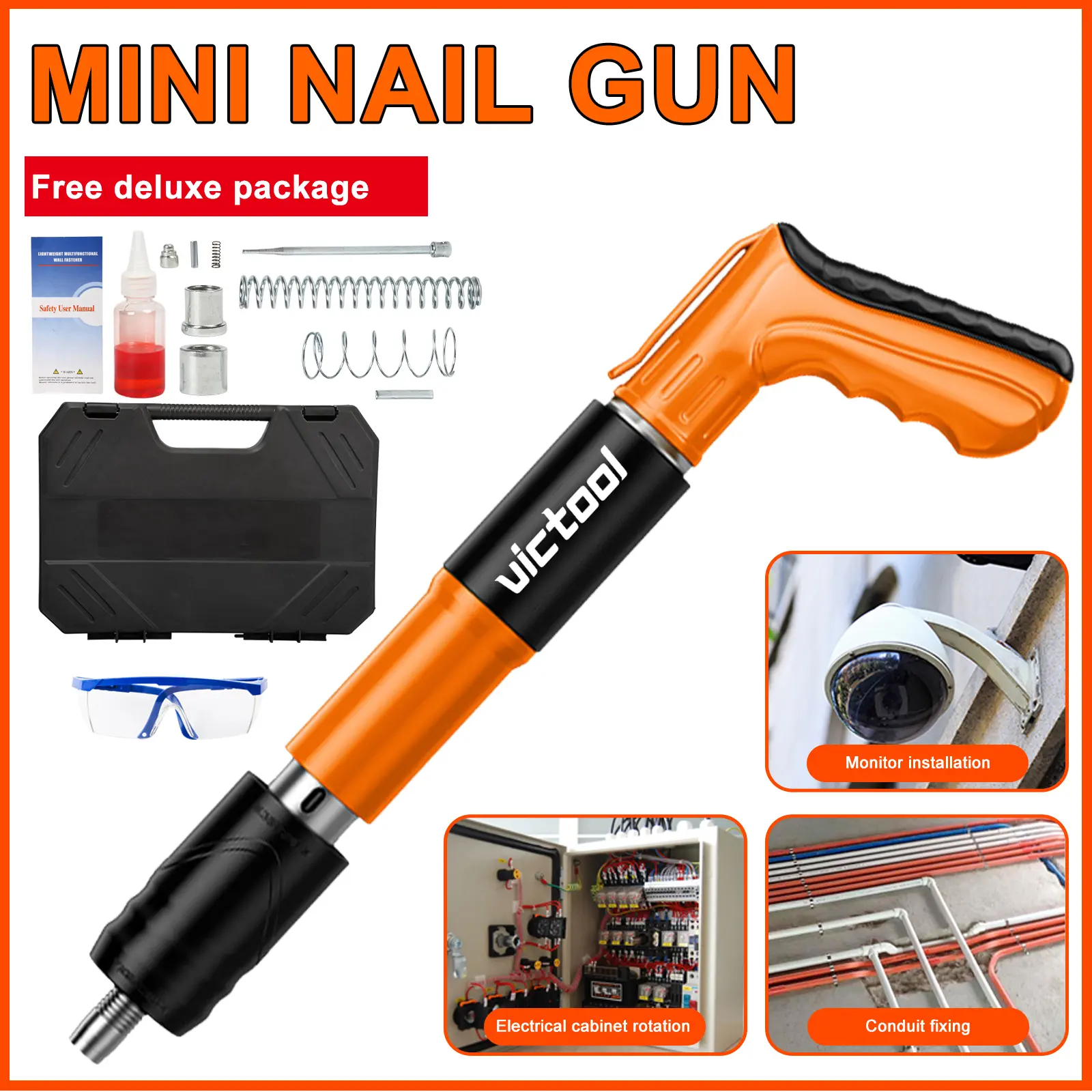 Mini Manual Nail Gun Steel Rivet Tool Concrete Wall Anchor Line Slotting Device Fastening Tool