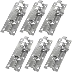 6 count Door  Slide Latch Lock, 3 inch/75mm Heavy Duty Solid Thicken Steel, Gate Barrel Bolt, Door Lock More  and