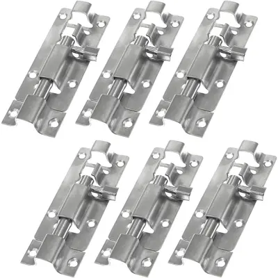6 Inch Spring Loaded Barrel Bolt Latch – Heavy Duty Steel Sliding Lock For Doors, Gates, Cabinets & Chests (2-Pack, Black Powder Coat)