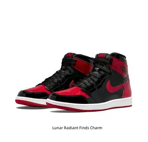 Classic BlackRed Patent High Tops - Retro Sporty Sneakers - Urban Fashion Footwear