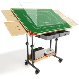 Puzzle Table with Drawers 1500 Piece - Jigsaw Puzzle Table for Adults with 5 Tilting Angle, 35"x26" Puzzle Board with Cover, Puzzle Table with Adjustable Legs & Wheels, Gift for Puzzle Lover, Elderly