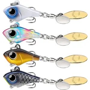 Wide Search Cover Vibe Tail Spinner, Easy Catch Fishing Lures with Vibrating, Swimming, Jigging Action, BKK Super Slide Sharp Hook, Accurate Long Cast Fishing Spinner for Bass, Trout 1/4oz : Sports & Outdoors