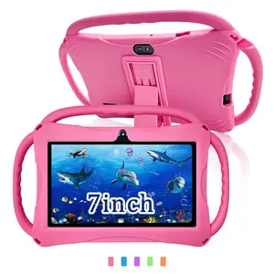 【Perfect Gift for Kids】7 Inch Kids Tablet with Parental Controls: Android Learning Tablet, Front & Rear Dual Cameras, Detachable Shockproof Silicone Case, HD Screen & WiFi (Charger Not Included) – Ideal for Boys and Girls