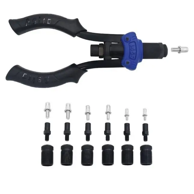 Metric & SAE Astro Tool Hand Rivet Stud Setter Kit, 5-Piece M5-M8 Size 5/8in Long Male Threaded Rivets, 5 lbs Fastener for Firewall Mounting, Exhaust Fix
