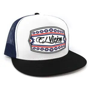 Comanche Black/White/Navy flat visor hat