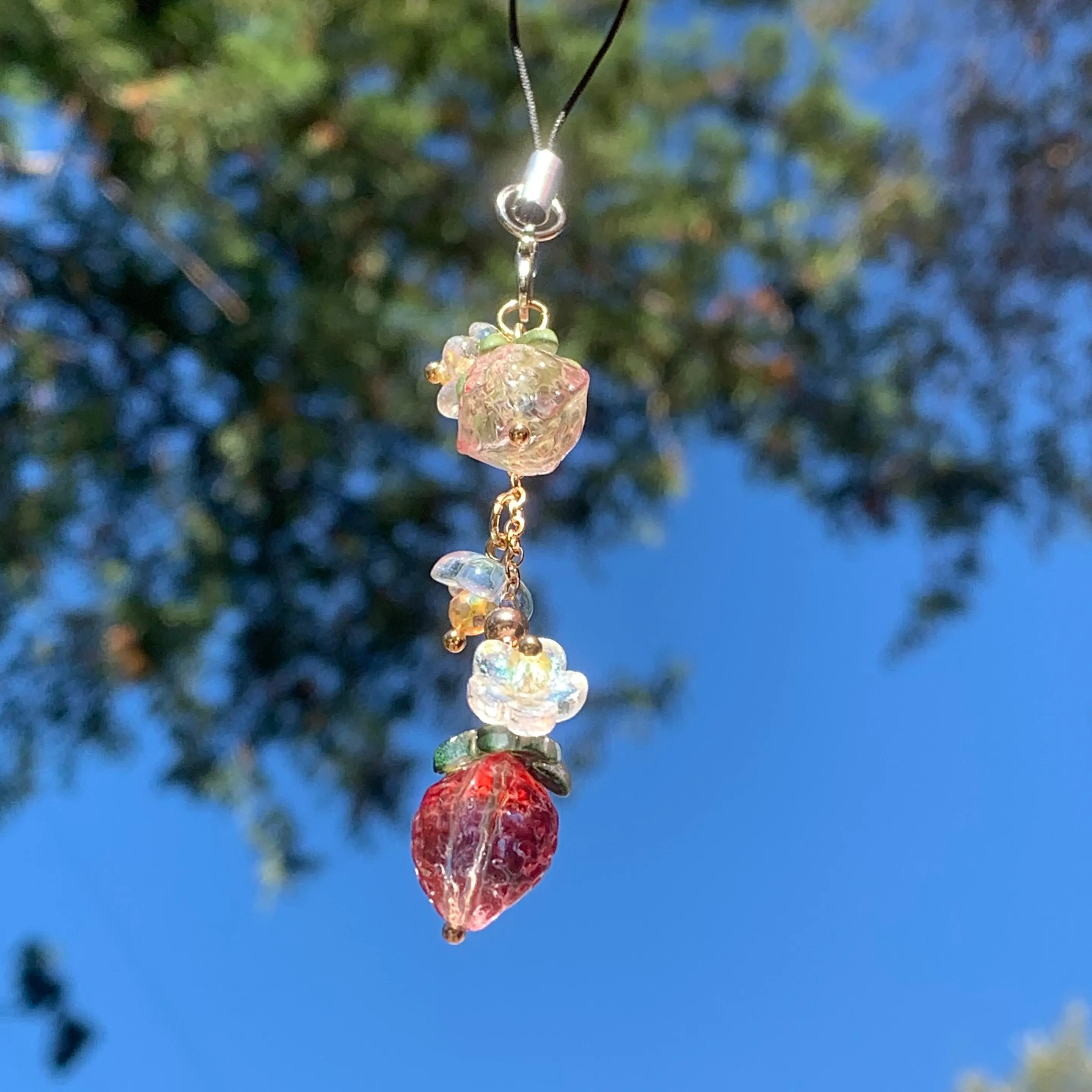Strawberry Bloom Phone Charm