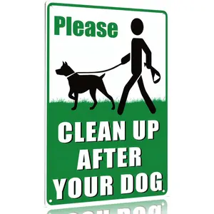 Clean Up After Your Dog Signs, 12." x 8" Aluminum sign , No Dog Poop Lawn Signs with UV Protected & Waterproof,  After Your Dog Sign for Yard