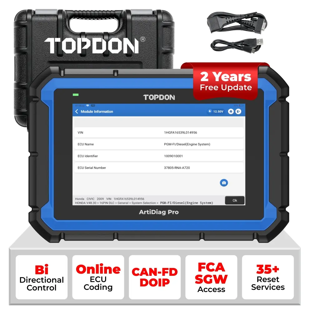 TOPDON AD Pro Car Diagnostic Tool, Bi-Directional Control, ECU/Online Coding & OE-Level Full Systems Diagnosis for 100+ Brands, 35+Maintenance Services OBD2 Scanner, 2-Year Free Update Automotive Scan Tool Bidirectional Scan Tool