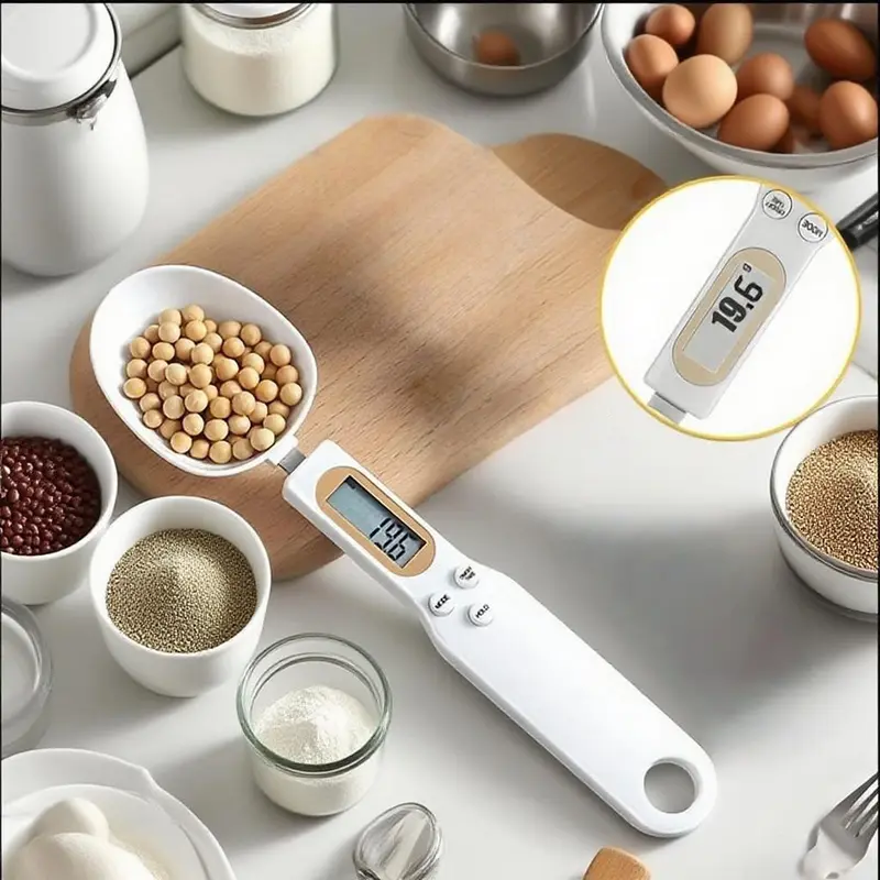 Digital Kitchen Scale Spoon, 1 Count Battery Powered Electronic Food Scale Spoon, Kitchen Measuring Tool for Food Weighing & Portion Control, Utensils
