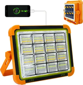 Solar Portable Camping Light with Stand, 100W 12000mAh  Rechargeable Light with 4 Modes, LED Cordless Flood Lights for Work,  Power Failure,  Repair