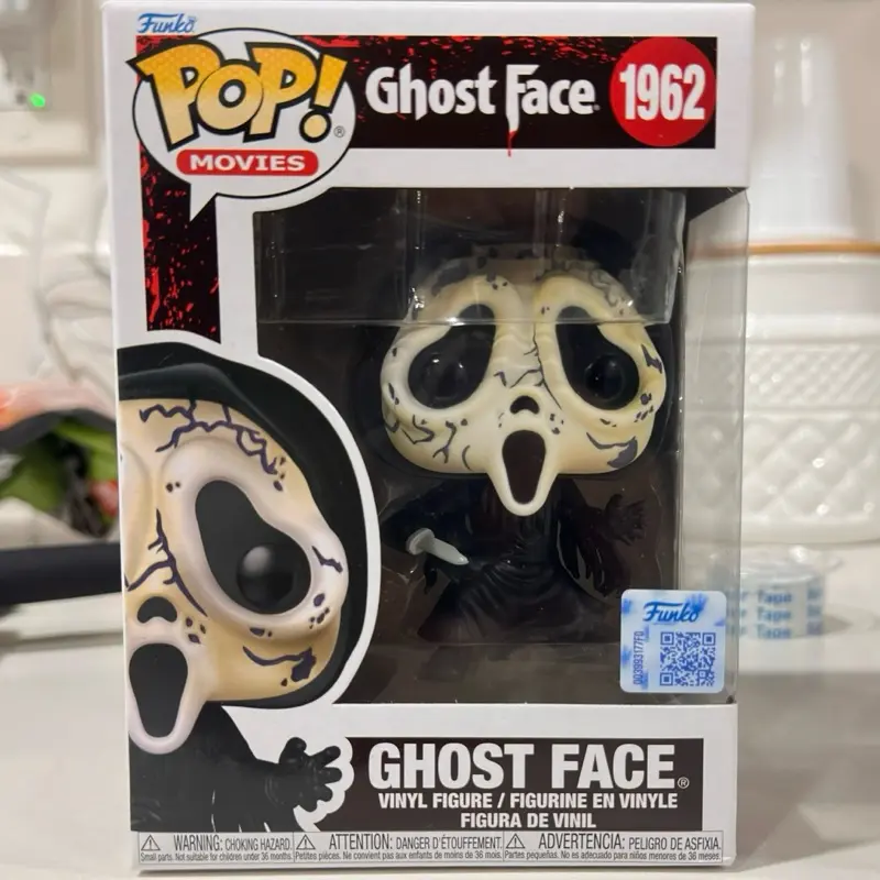 Funko Pop Distressed Ghostface Themed Figure - Horror Movie Villain Vinyl Authentic Premium Novelty Collectables, Collectible Items Figurine