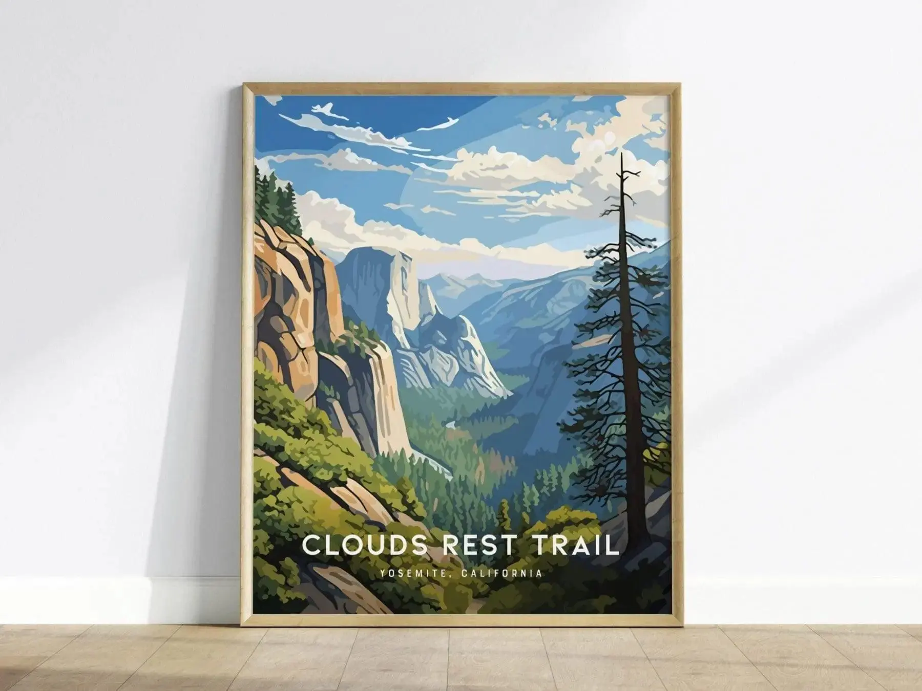 Clouds Rest Trail Yosemite National Park Poster | California Hiker Wall Art | Framed or Unframed