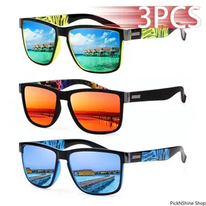 Lightweight Durable Trendy Classic Square Frame UV400 Lens Sunglasses, 3PCS Unisex Fashion Eyewear, Ideal for Driving & Outdoor Daily Wear, Lightweight Durable Sunglasses, Trendy Sunglasses