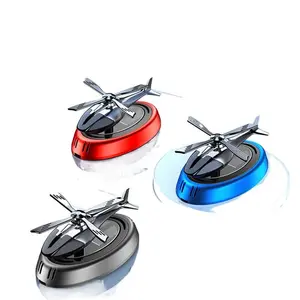 Car-mounted aromatherapy solar-powered perfume rotating airplane ornament for cars, odor-removing fragrance with long-lasting scent in the car