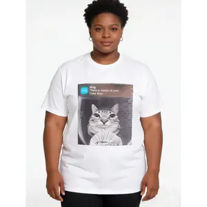 🐱[Graphic Tee]"100% Cotton Ring Cat with Motion Meme T-Shirt – Soft & Comfortable Casual Streetwear Tee for Men & Women, Trendy Graphic Shirt for Cat Lovers, Funny & Quirky Design, Perfect for Meme Enthusiasts & Casual Outfits"