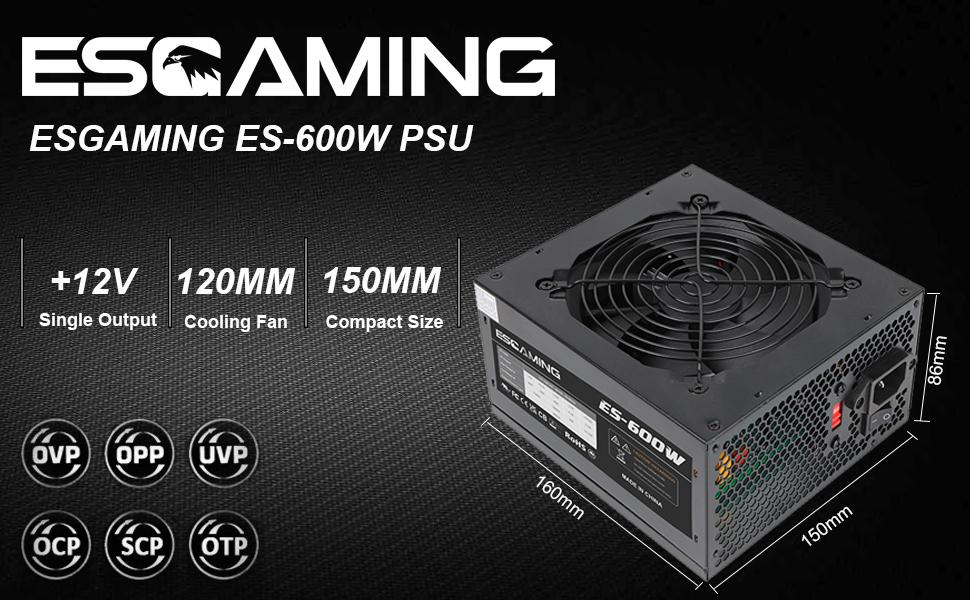 600W ATX Power Supply with Auto-Thermally Controlled 120mm Fan ATX Gaming Power Supply PSU 600W ATX Power Supply with Auto-Thermally Controlled 120mm Fan ATX Gaming Power Supply PSU