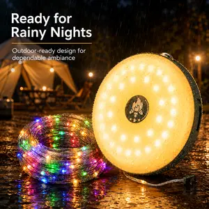 32.8FT Rechargeable Camping String Lights, 4-in-1 Retractable LED Tent Light with 8 Modes, Waterproof Outdoor Lantern for Camping, Patio & Emergency
