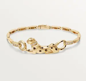 Pre-owned Cartier Panthère de Cartier bracelet on chain with dia